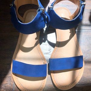 Blue Suede Sandals